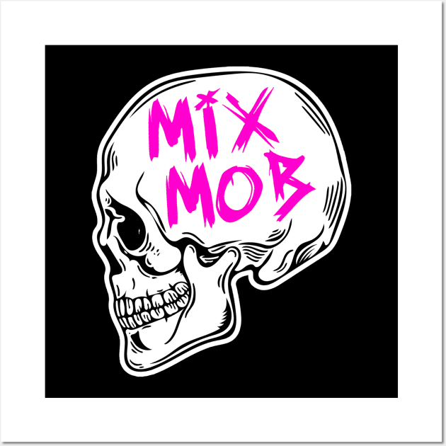 Mix Mob Skull (Pink) Wall Art by Mix Mob